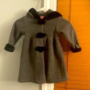 Gray Toddler Girl Dressy Winter Coat, size 24mo
